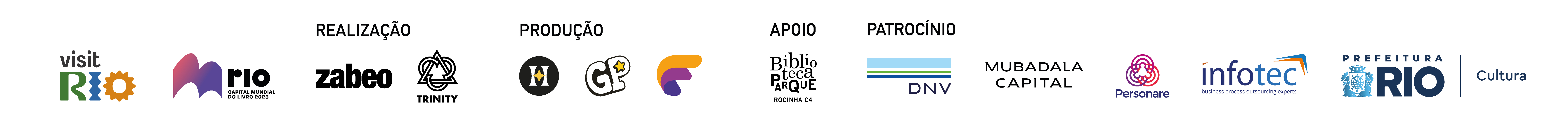 Logotipos de realização, produção, apoio e patrocínio do Reuso Criativo 6